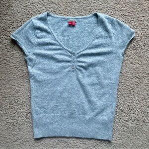 Esprit Light Gray V-Neck Short Sleeve Top